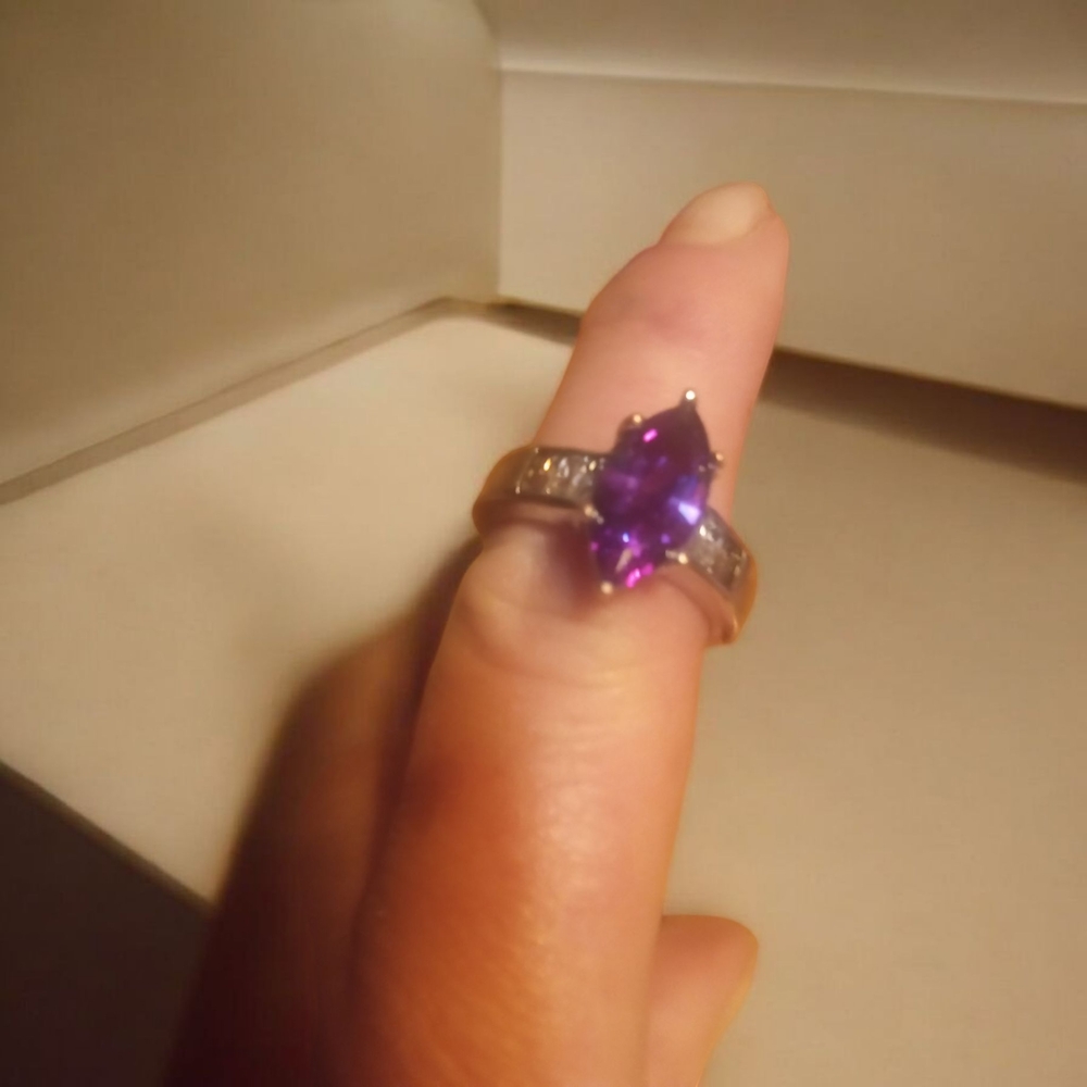 Elegant Purple Gemstone Silver Ring